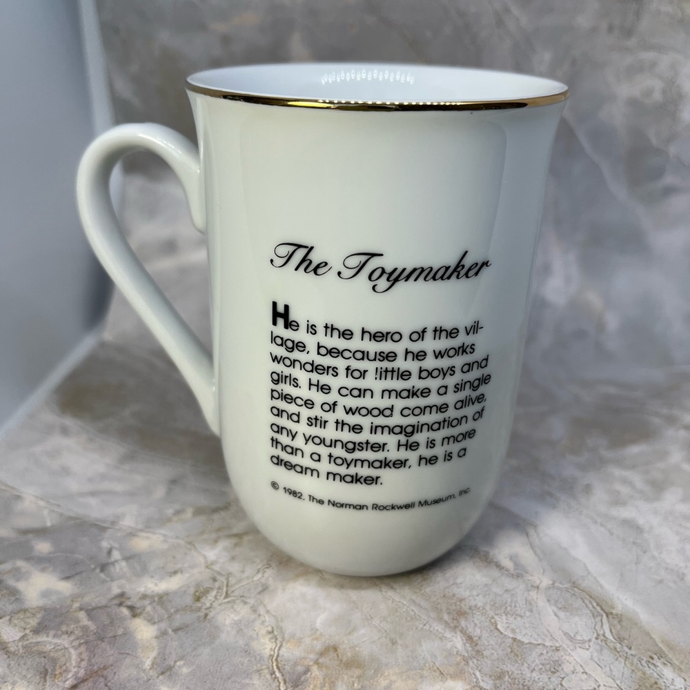 Vintage Norman Rockwell White and Gold Vintage Mug - Picture 2 of 4